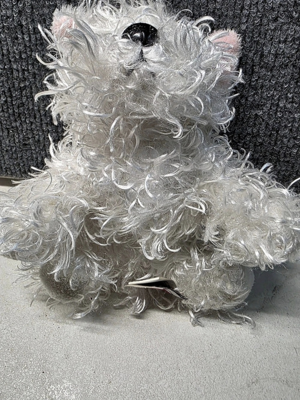 GANZ Webkinz White Terrier White & Pink Plush Dog Toy